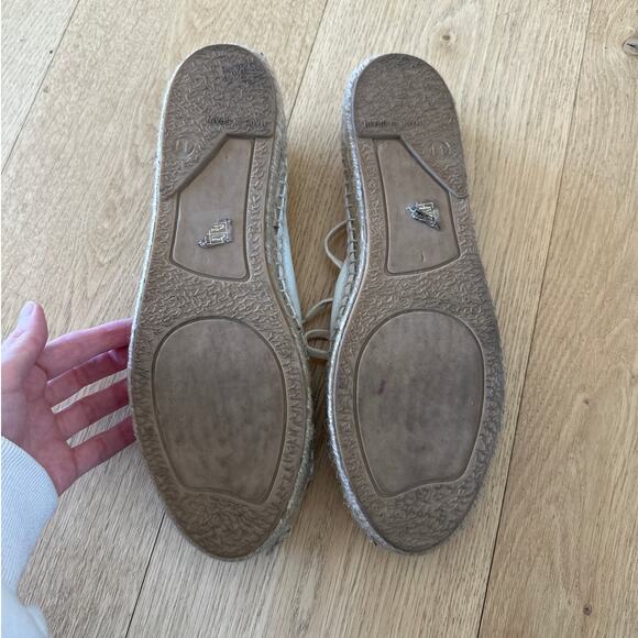 OFFICE - Leather Lace Up Espadrilles in Off White - Picture 5 of 7